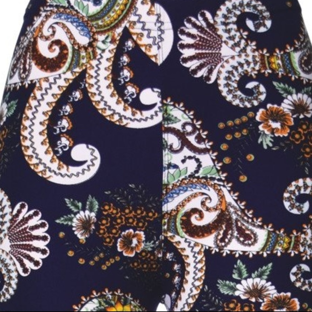 Printed Brushed Leggings- Nighttime Paisley